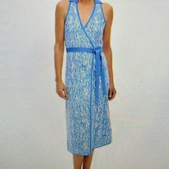 👩‍🎨 DVF 4 Target🎯 Collared Sea🌊Twig wrapdress👗NWT SoldOut. Gorgeous Luxury. - Picture 1 of 17